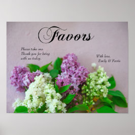 Lilacs op een bleek roze ondergrond poster