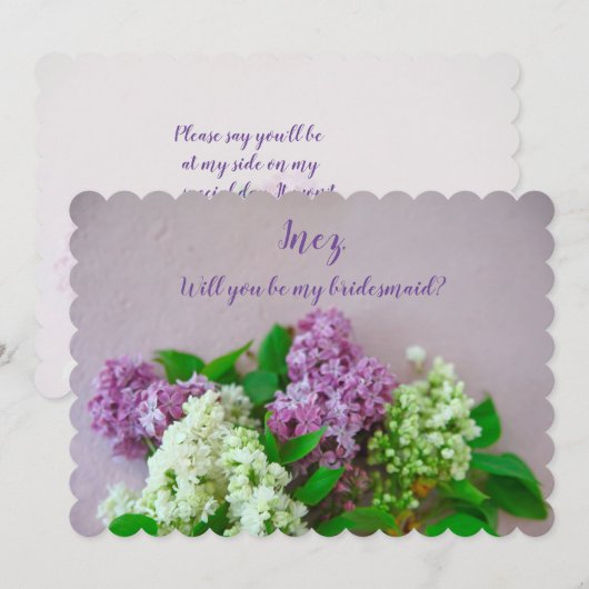 Lilacs op een bleke roze achtergrond kaart (Voorkant / Achterkant)
