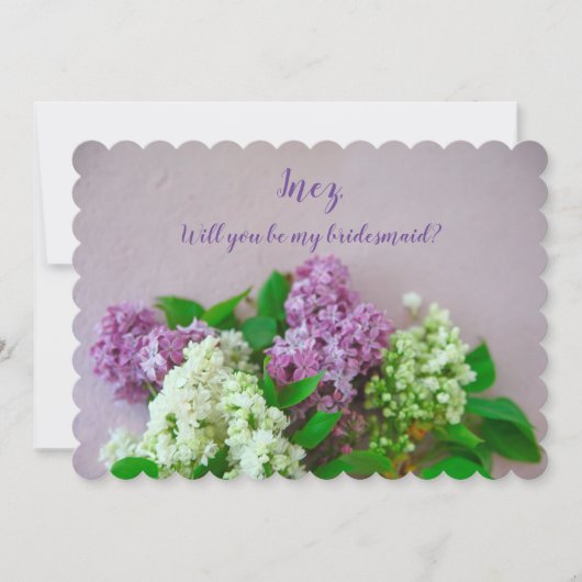 Lilacs op een bleke roze achtergrond kaart (Voorkant)