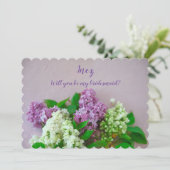 Lilacs op een bleke roze achtergrond kaart (Staand voorkant)