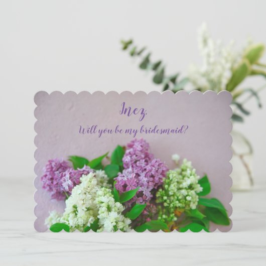 Lilacs op een bleke roze achtergrond kaart (Staand voorkant)