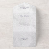 Lilacs op gemarmerd wit met QR code All In One Uitnodiging (Buitenkant)