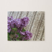 Lilacs op muziek van oude vellen legpuzzel (Horizontaal)