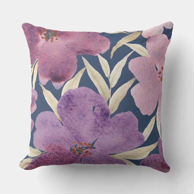 Lilacs op waterverf kussen (Voorkant)