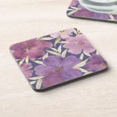 Lilacs op waterverf violette achtergrond bier onderzetter (Linkerzijde)