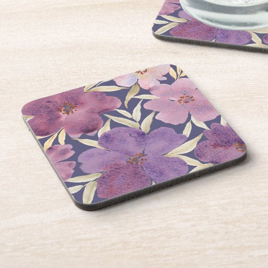 Lilacs op waterverf violette achtergrond bier onderzetter (Linkerzijde)