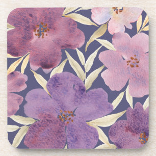 Lilacs op waterverf violette achtergrond bier onderzetter