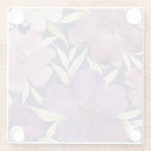 Lilacs op waterverf violette achtergrond glazen onderzetter (Achterkant)