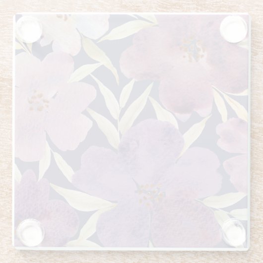 Lilacs op waterverf violette achtergrond glazen onderzetter (Achterkant)
