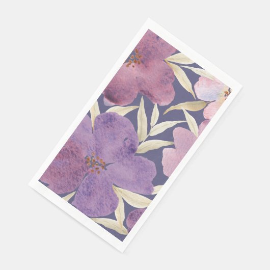 Lilacs op waterverf violette achtergrond servet (Hoek)