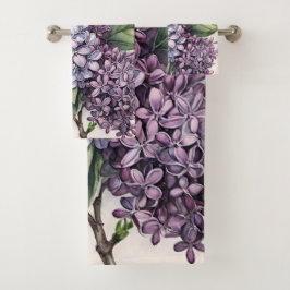 Lilacs Paarse Lila Struik Illustratie Bad Handdoek