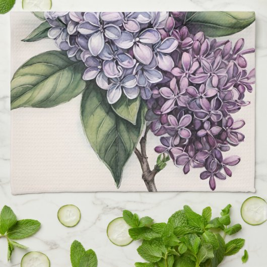 Lilacs Paarse Lila Struik Illustratie Theedoek (Gevouwen)