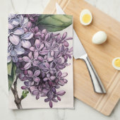 Lilacs Paarse Lila Struik Illustratie Theedoek (Quarter Fold)