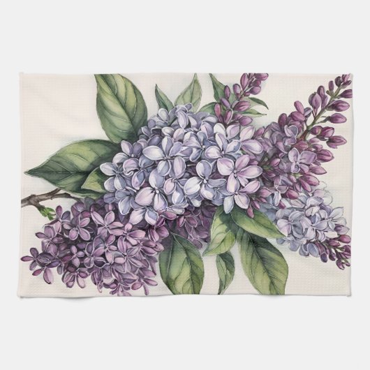 Lilacs Paarse Lila Struik Illustratie Theedoek (Horizontaal)
