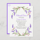 Lilacs Paarse Waterverf Floral Rehearsal Dinner Uitnodiging Briefkaart (Voorkant / Achterkant)