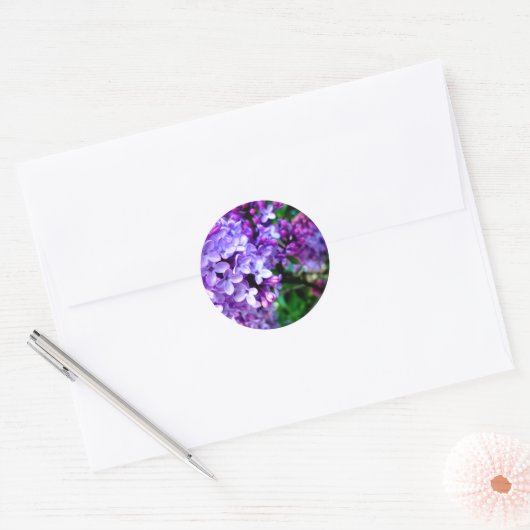 Lilacs Ronde Sticker (Envelop)