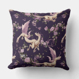 Lilacs, Rozen en White Dragons Pillow Kussen