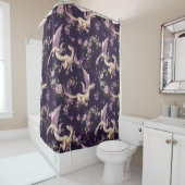 Lilacs, Rozen en White Dragons Shower Curtain Douchegordijn (In situ)