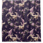 Lilacs, Rozen en White Dragons Shower Curtain Douchegordijn (Voorkant)