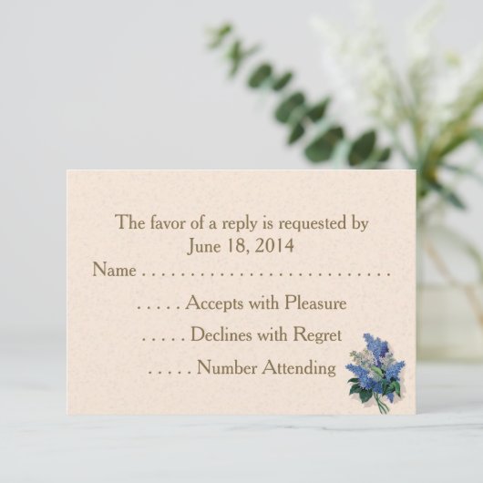  Lilacs RSVP-kaarten RSVP Kaartje (Staand voorkant)
