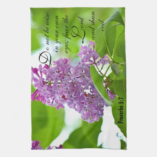 Lilacs Spreuken 3:7 Keukenhanddoek (Verticaal)