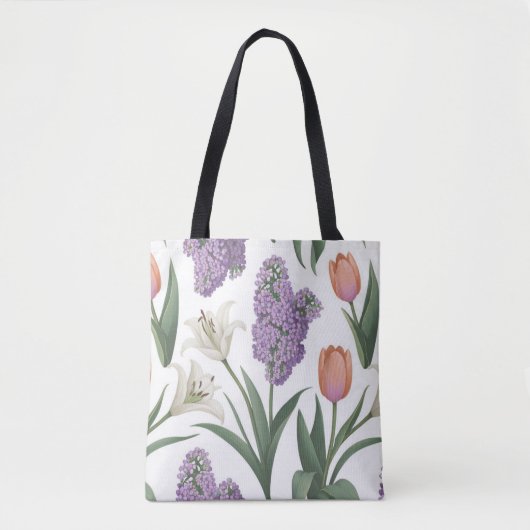 Lilacs Tulips Lelies Shopping Errand Canvas tas (Voorkant)