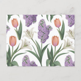 Lilacs Tulpen Lelies Flower Pattern Briefkaart