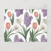 Lilacs Tulpen Lelies Flower Pattern Briefkaart (Voorkant)