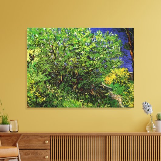 Lilacs van Vincent van Gogh, Garden Flowers Canvas Afdruk (Insitu (Woonkamer))