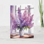 Lilacs voor haar verjaardag Waterverf Kaart (Voorkant)