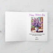 Lilacs voor Moederdag Gepersonaliseerde Waterverf Kaart (Binnen)