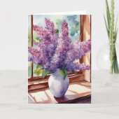 Lilacs voor Moederdag Gepersonaliseerde Waterverf Kaart (Voorkant)