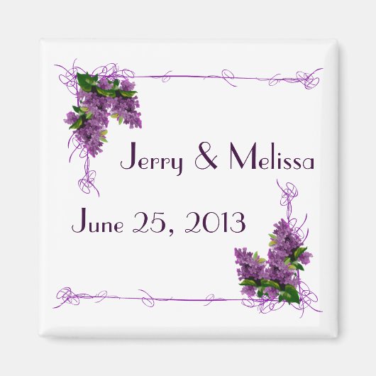 Lilacs Wedding Favor Magnet (Voorkant)