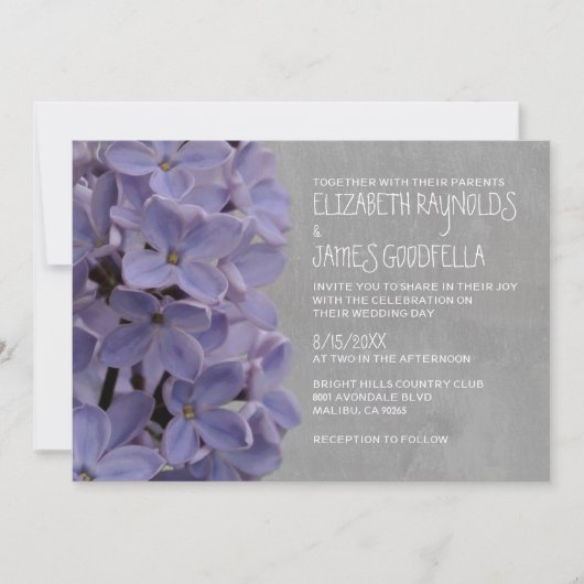 Lilacs Wedding Invitations Kaart (Voorkant)
