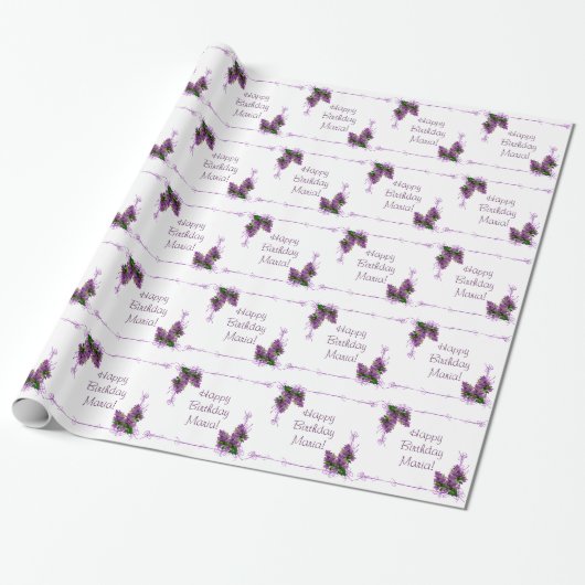 Lilacs Wrapping Paper Cadeaupapier (Uitgerold)