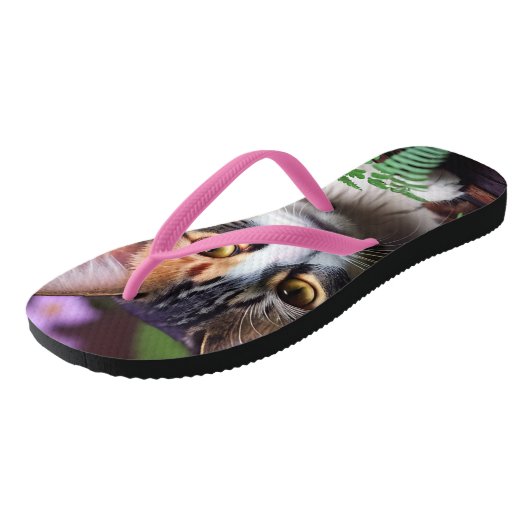 Lilah de schildpad: een perfect mooie kat teenslippers (Schuin)