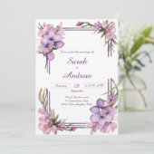 Lilah Flower Art: gepersonaliseerde huwelijksuitno Kaart (Staand voorkant)