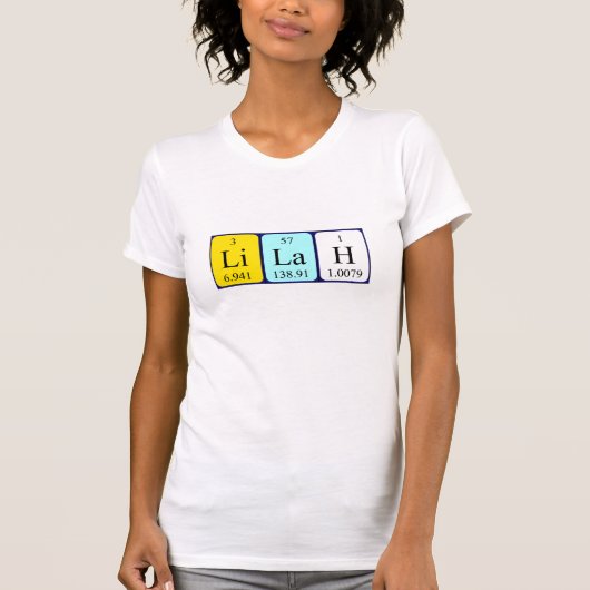 Lilah periodiek table name shirt (Voorkant)