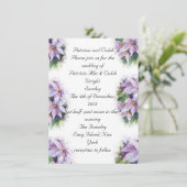Lilak clematis Wedding Invitation Kaart (Staand voorkant)