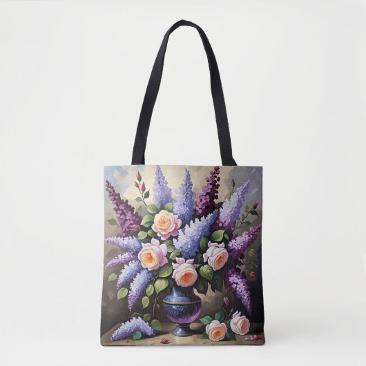 lila's en rozen in vaas tote bag (Voorkant)