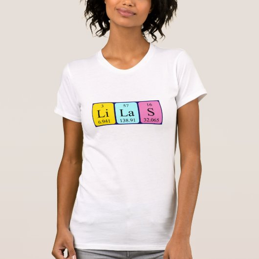 Lilas periodieke table name shirt (Voorkant)