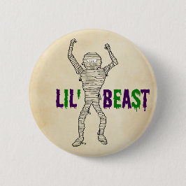 Lil'Beast Driving Font Mummy Halloween Ronde Button 5,7 Cm