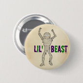 Lil'Beast Driving Font Mummy Halloween Ronde Button 5,7 Cm (Voorkant /achterkant)