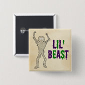 Lil'Beast Driving Font Mummy Halloween Vierkante Button 5,1 Cm (Voorkant /achterkant)