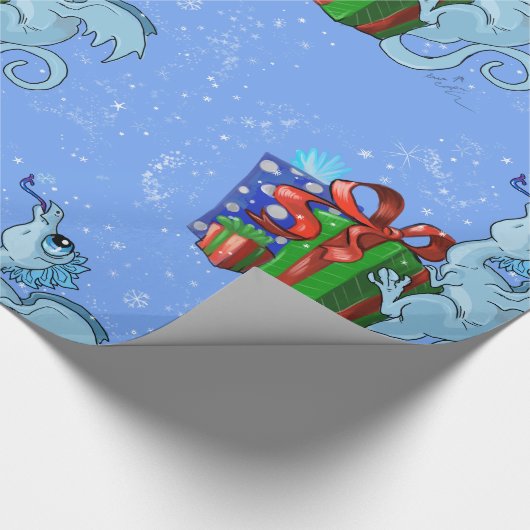lil'Dragon Snowflake Cadeaupapier (Hoek)