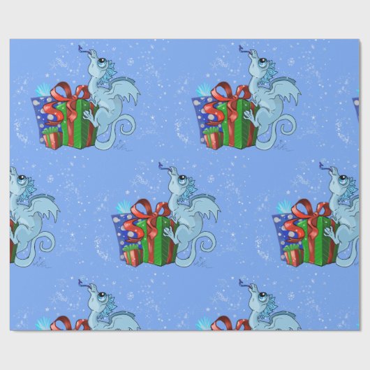 lil'Dragon Snowflake Cadeaupapier (Vlak)