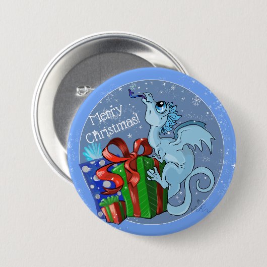 lil'Dragon Snowflake Ronde Button 7,6 Cm (Voorkant /achterkant)