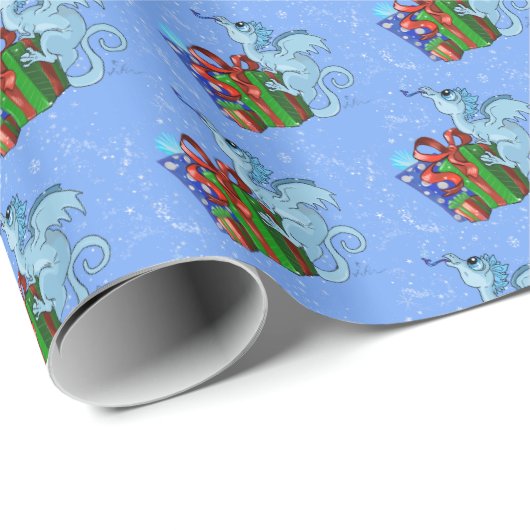 lil'Dragon Snowflake Wrapping Paper Cadeaupapier (Rol Hoek)