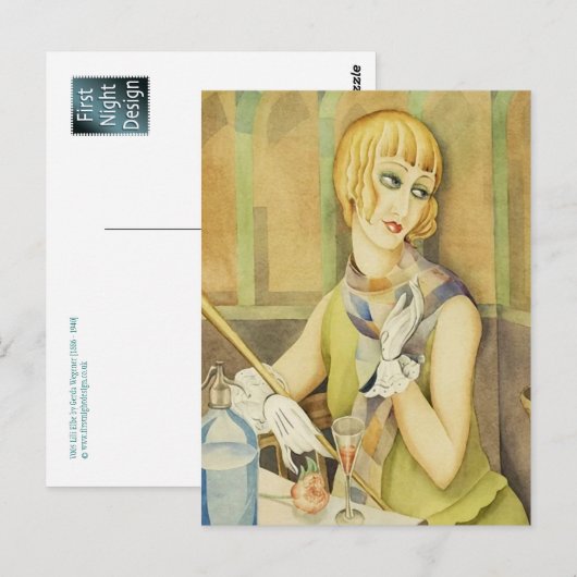 Lili Elbe van Gerda Wegener [1886 - 1940] Briefkaart (Voorkant / Achterkant)