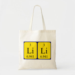Lili Periodieke Naam canvas tas